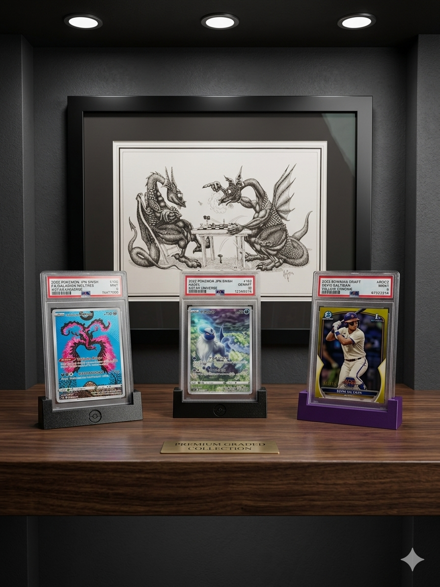 PSA Graded Slab Display Case With and Without Pokeball