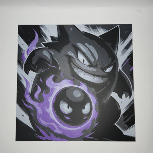 Gastly & Gengar Pokémon 3D Printed Hueforge Art