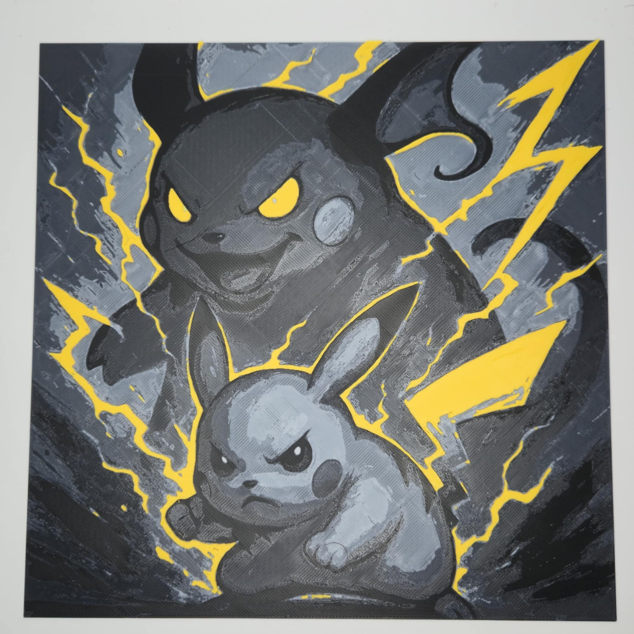 Pikachu & Raichu Pokémon 3D Printed Hueforge Art