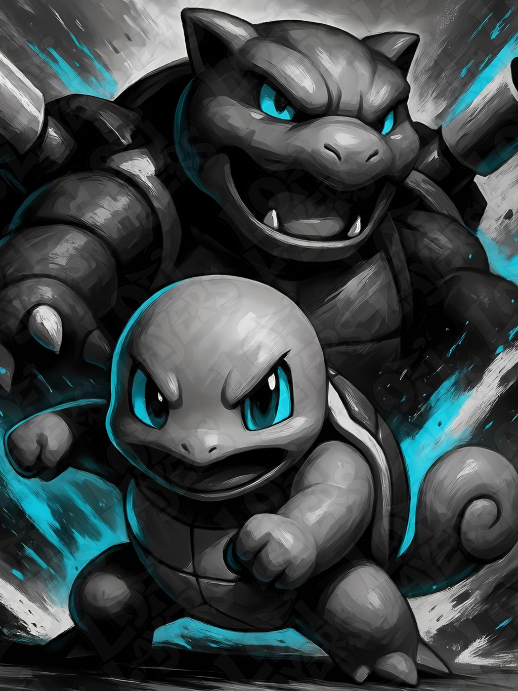 Squirtle and Blastoise 3D Printed Hueforge Artwork