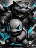 Squirtle and Blastoise 3D Printed Hueforge Artwork