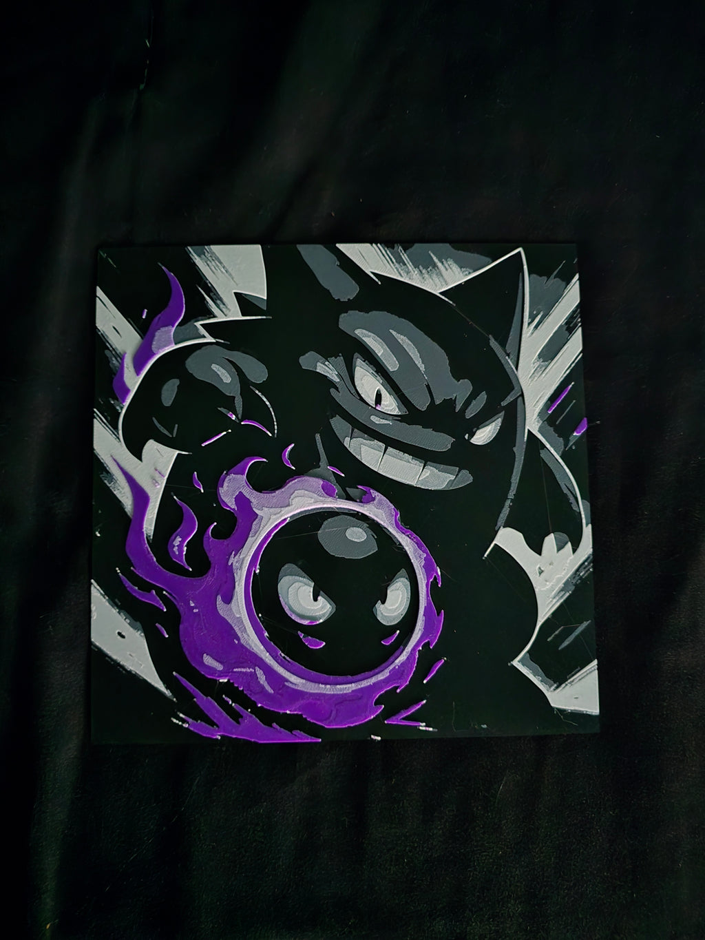 Gastly & Gengar Pokémon 3D Printed Hueforge Art