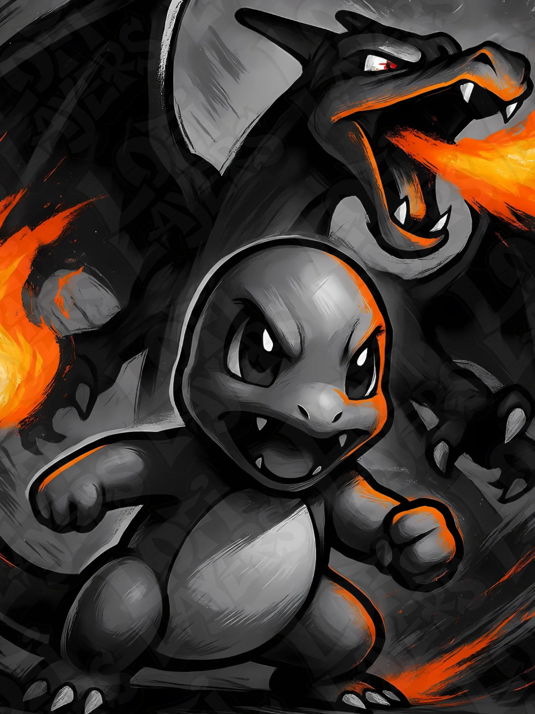 Charizard & Charmander Pokémon 3D Printed Hueforge Art