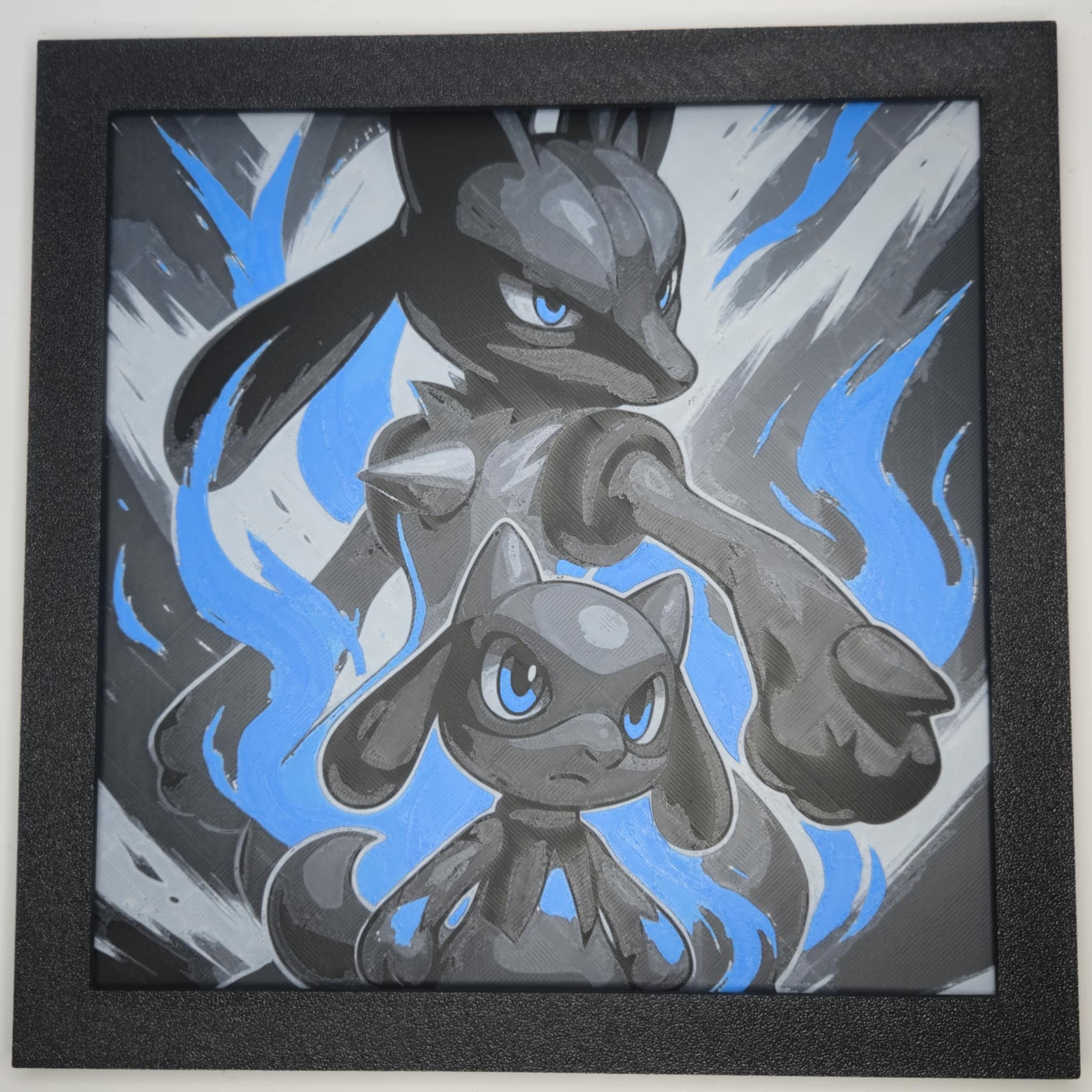 Lucario & Riolu Pokémon 3D Printed Hueforge Art
