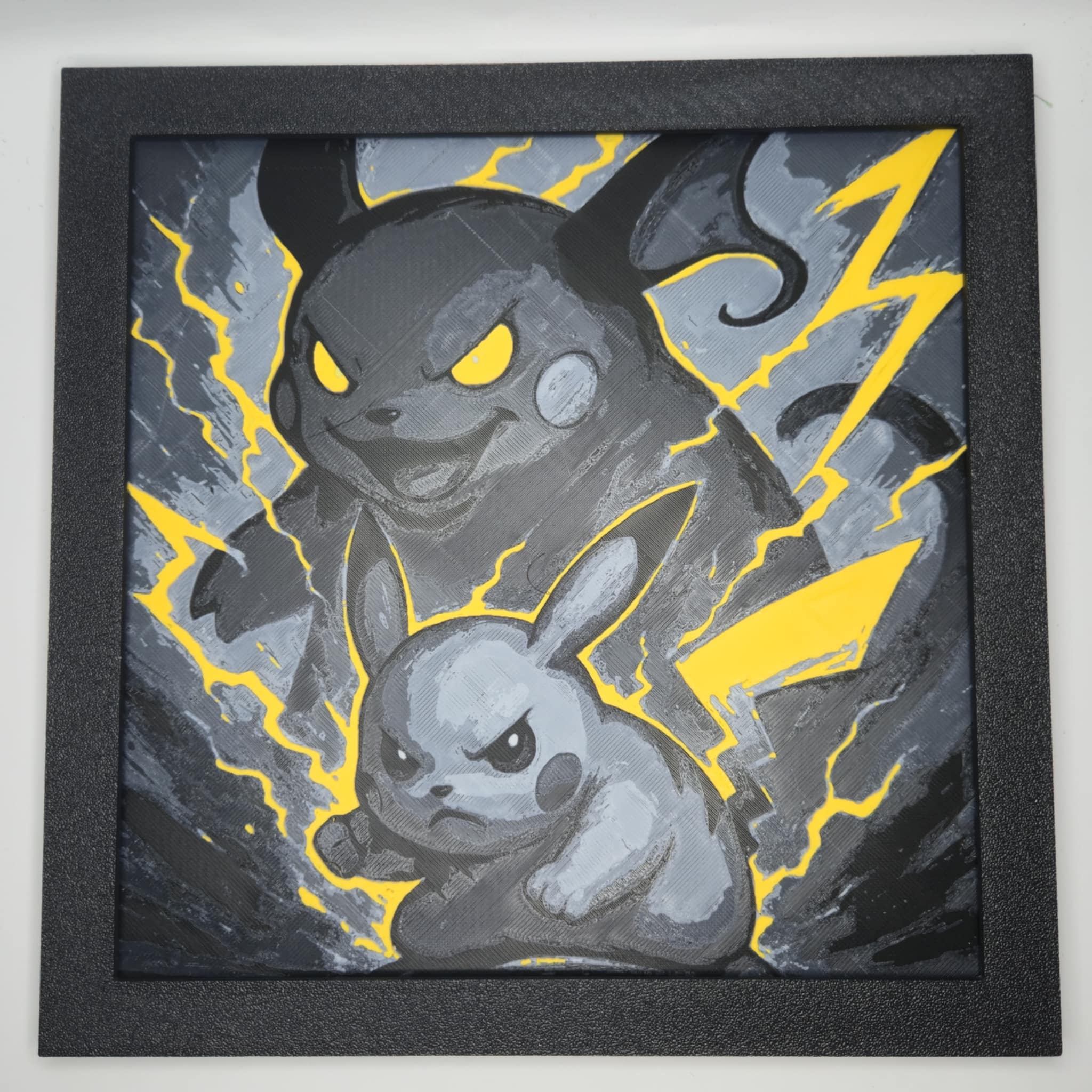 Pikachu & Raichu Pokémon 3D Printed Hueforge Art