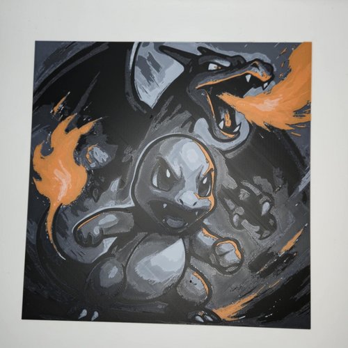 Charizard & Charmander Pokémon 3D Printed Hueforge Art