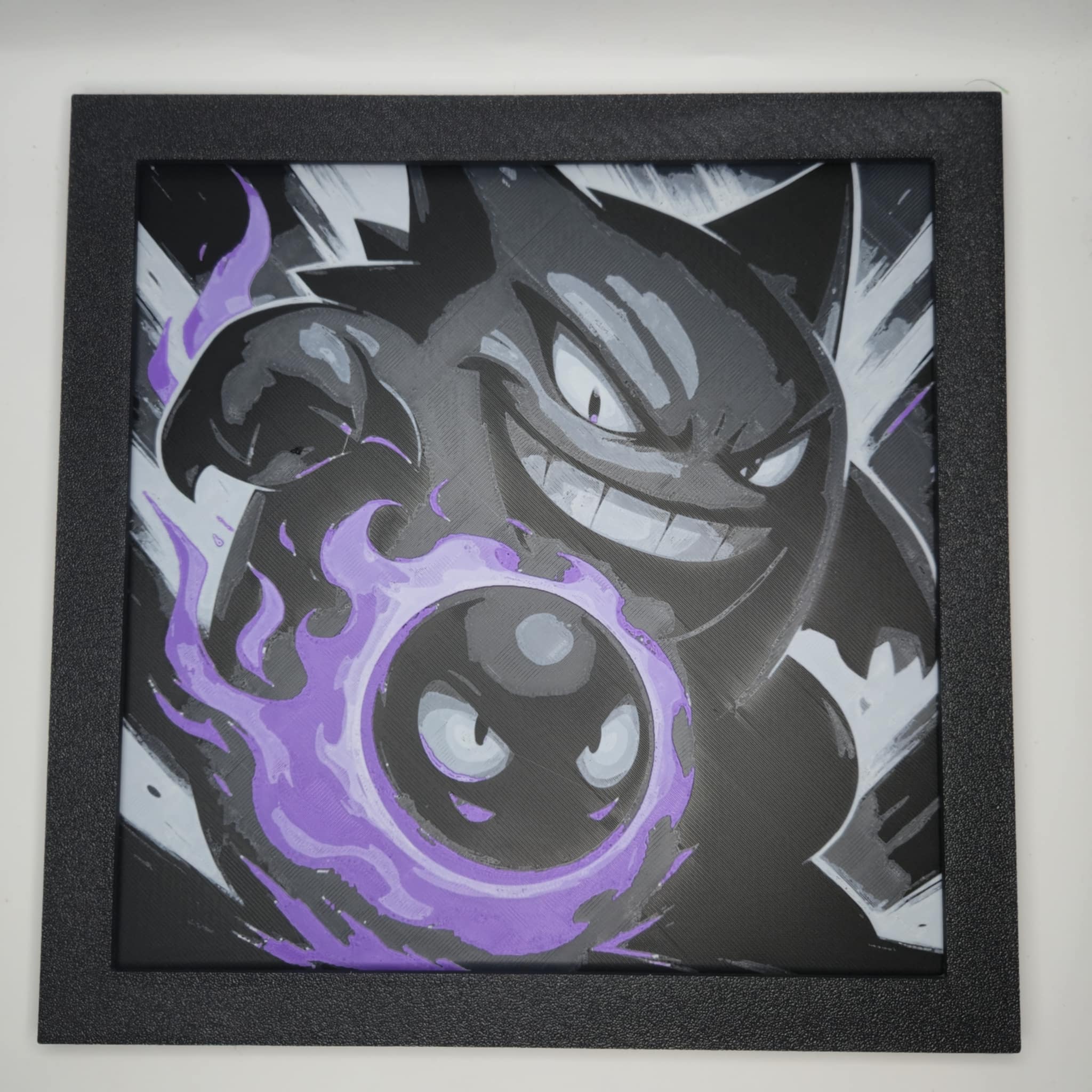 Gastly & Gengar Pokémon 3D Printed Hueforge Art